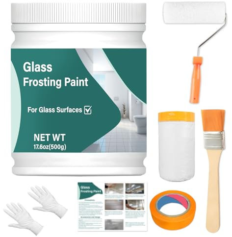 EIGTWEN Vernice per vetro smerigliata, 500 g, colori traslucidi per pittura su vetro, vernice opaca per vetro, per bagno, cucina, porta del soggiorno