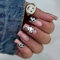 JUSTOTRY 24 Pcs Black Press on Nails Coffin Long,Leopard False Nails with Snake and Star Designs,Ballerina Stick on Nails for Women and Teens,Medium French Fake Nail for Nail Art Gifts