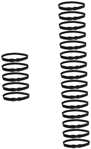 TOPBATHY 20pcs Garbage Bag Band for Kitchen Bin Elastic Trash Can Holder Ring Waste Bin Bag Fastener Black