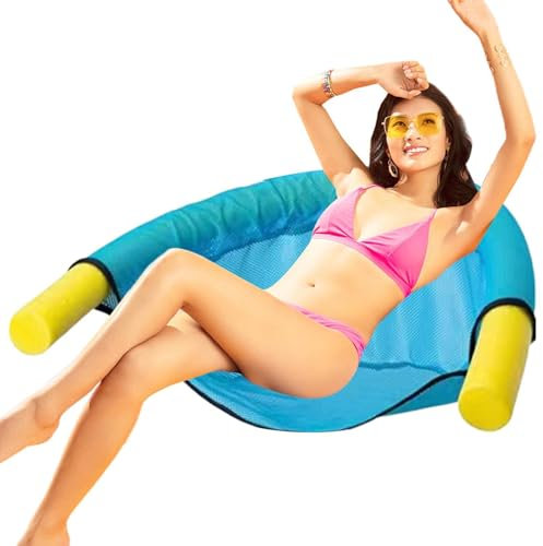 Kixolazr Aufblasbare WasserhäNgematte Mit Netz, Poolnudel, Schwimmnetzstuhl, Poolnudelstuhlnetz, Sling-Schwimmnetzstuhl, bequemer Schwimmstuhlnetz, Schwimmunterstützung, Wassersitz