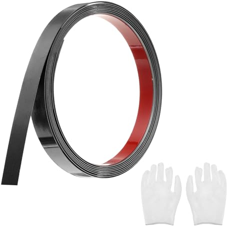 QUARKZMAN Baguette de Moulure en Acier Inoxydable Auto-Adhésive, Finition Noire Brossée à Coller, avec Gants, Moulure Décorative pour Miroir Mural, 0,6 x 9,8 Pieds