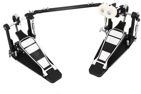 ZHOUYQXLX Double Kicks Bass Drum Pedal, Zwei Ketten, Double Kicks Drum Pedal, Doppelkettenantrieb, Fußpercussion-Hardware, Einfach zu bedienen