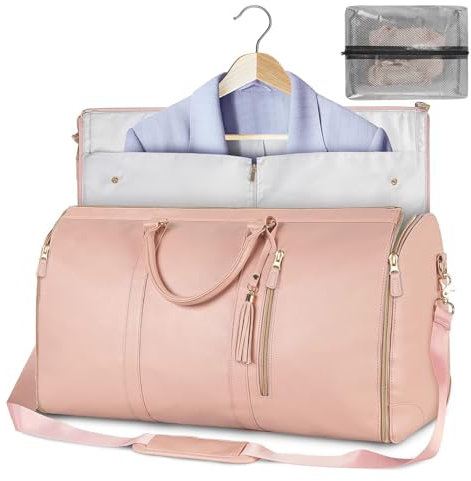 ASIAD Reisetasche Faltbar,Umwandelbarer Handgepäck, Foldable Travel Bag, Carry On Bag Groß, Multifunktionale Reisetasche Damen Wasserdichter für Aufbewahrung von Reisekleidung,Rosa
