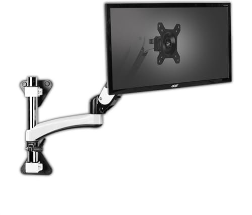 Shihan-2015 Monitor Stand Single Monitor Wall Mount for 15-27 Inch Screens up to 17.6 lbs, Gas Spring Monitor Arm Mount, Full Motion Height Adjustable Industrial Monitor Arm Monitor Mount(Two arms)