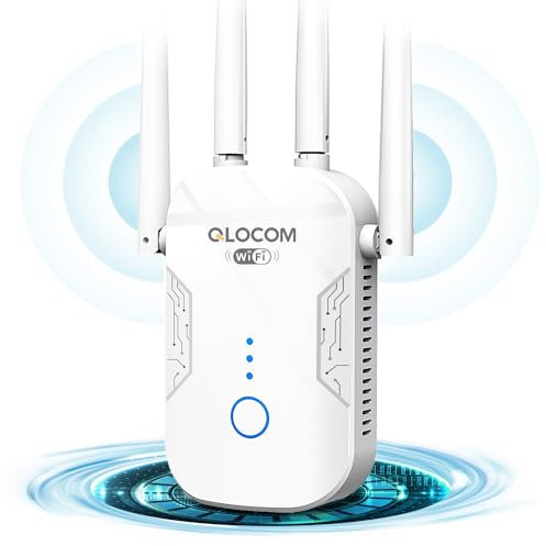 QLOCOM Répéteur WiFi 1200Mbps Double Bande WiFi Extender avec 4 Antennes cxgftqwkdbhwxcomji