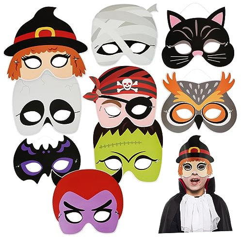 ifundom 9 Stücke Halloween Masken Maskerade Partei Maske Stretchy Band für Cosplay Halloween Party Liefert