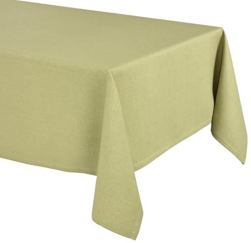 Elegante Tischdecke mit natürlicher Leinenoptik, Lina Tischdecke und Tischläufer, Größe und Farbe wählbar (Eckig 130x300 cm, Savannengras)