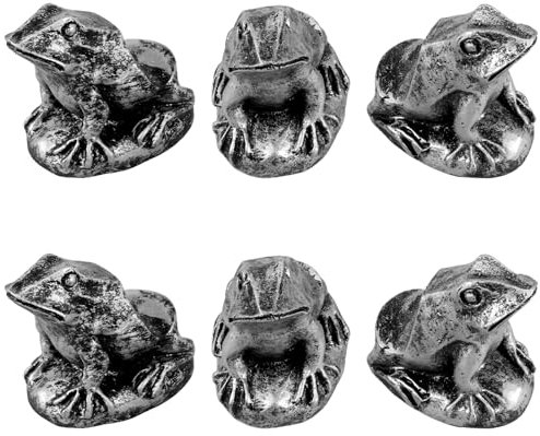 VAVPUP 6-Pack Animal Planter Feet Set Heavy-Duty Resin Pot Stands for Indoor/Outdoor - Frog,Turtle & Dog Shapes with UV & Frost Protection Adjustable Drainage Supports for All Pot Sizes(Frog shape)