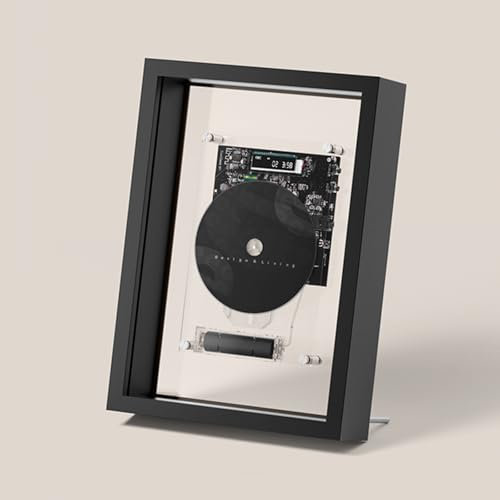 THYXGS Lettore CD da Parete, Cornice Decorativa per Foto Musicali, con Telecomando, Bluetooth 5.0/Uscita AUX da 3,5 Mm, Senza Altoparlanti, per Casa/corridoio/Ufficio/Decorazione da Parete