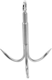 CONGARTENO Edelstahl Drillinge Angelhaken mit DREI Klingen, Silber | Grappling Hook, Dreiklauen Design, Sichere Haftung, für Unterwasser Schatzsuche und Outdoor Abenteuer