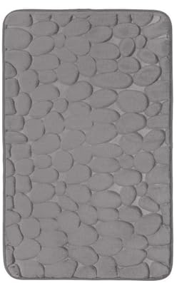 YQYCE WC Vorleger mit Ausschnitt, Badezimmerteppich, 40 x 60 cm, Dunkelgrau, Hochflor, rutschfeste Unterseite, Weiche Oberfläche, Ideal für Familien und Senioren