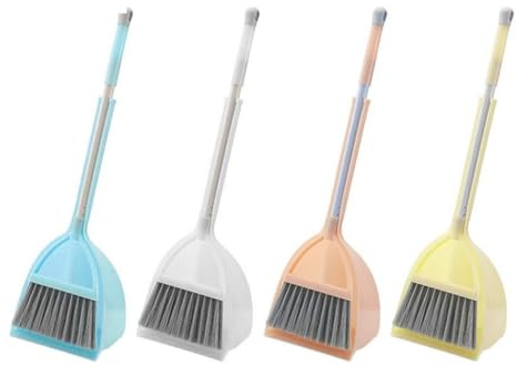 THINCAN Kids Broom Dustpan Set Children Pretending For Play Toys Household Cleaning Tool For Girls Boys Room On The Broom