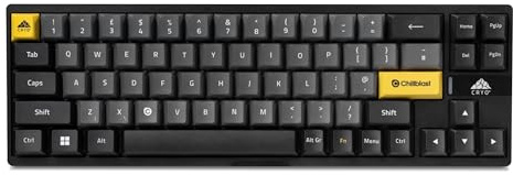 Chillblast Cryo Slate Wired Gaming Keyboard - Magnetic Hall-Effect switches - 0.01 mm accuracy - 65% Compact / 8K Polling - Adjustable Actuation - RGB Backlit - USB-C - Travel Case Included | Black