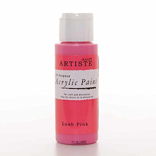 Artiste Acrylic Paint 59ml 2Oz Lush Pink, Quick-Drying Professional Art, Craft and Hobby Artists Paint, Vibrant Colour, Water-Based Paints Cover All Surfaces with Ease, Ideal for Travel Artists