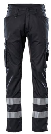 Mascot 17879-230-09 Marseille Frontline Reflective Tape Extra Lightweight Trouser with Thigh Pockets, Size 90C51, Black
