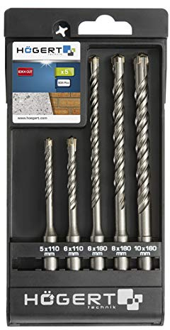 5 tlg. Betonbohrer Set SDS+ Ø 5-10 mm Steinbohrer