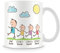 MUGGZ Daddy Mug with 3 Children (11oz) - Personalise with Dad and Kid Names – Ceramic Cup Gift for Dads Father’s Day Birthday Present Christmas