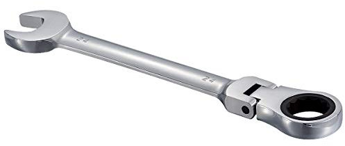KATUR Chiave combinata a cricchetto 24 mm, chiave a cricchetto con testa flessibile, design industriale a doppio uso, utensile metrico professionale in acciaio al cromo vanadio