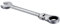 KATUR Llave de Carraca Combinada 24mm, Llave de Carraca con Cabeza Flexible, Diseño Industrial de Doble Uso, Herramienta Profesional Métrica de Acero Cromo Vanadio