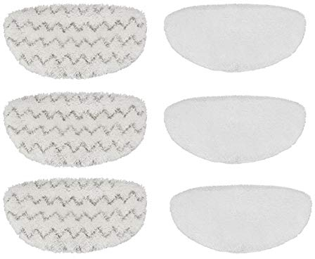 Supremery Microfibre Pad Set of 6 for Vac&Steam & Titanium, Washable, Antibacterial, 3 Soft & 3 Scrub Pads, Floor Recommended