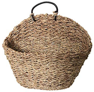 Hangarone Seegraskorb Blumenkorb Hängender Wandkorb, Natürliche Handgemacht Jute Seil Geflochten Blumentopf mit Einzel Griffen, Obstbrot Lagerung Korb für Hausgarten Hochzeit Wanddekoration