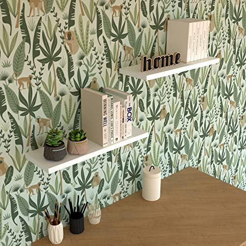 Henor Wandregal FSC® Holzwandregal 60 x 20 x 2.5 cm Vollständig versteckte Hardware Laden Sie 25 kg. Weiß