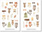 Waldtiere Sticker Set - Journal Sticker, Planer Sticker, niedlich, süß, Sticker für Kinder, Baby, Kind, Wald, Fuchs, Bär, Eule, Hase
