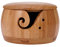 Wooden Yarn Bowl, Yarn Storage, Knitting Wool Holder, Round Basket with Lid & 2 Holes, Handmade Craft Set, Crochet Set Organiser, for Mother's Day, Yarn Holder, Crochet Organiser, Wood Knitting Bowl