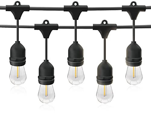Mu 30M Lichterkette Außen, Outdoor Erweiterbar Auf 1000W, 3 * 10 Birnen S14 Led 2W (=15W) E27 Wetterfest Ip65, lichterkette außen strom Deko für Gartenparty Hochzeit Garten Hochzeit|3 * 10M, Schwarz