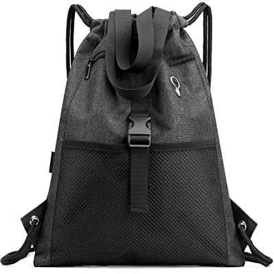 Cosyres Kordelzug Turnbeutel Rucksack mit Kordelzug String Bag Turnbeutel Wasserdicht Sportbeutel Gym Bag (Grau)