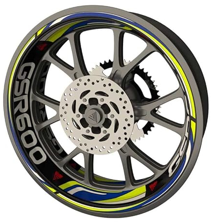 Komplettes Set Felgenrandaufkleber für Suzuki GSR 600 Premium Qualität (Aufkleber für die 2 Felgen)