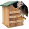 Eulenhaus, Kreischeulenhaus mit Vogelständer, Eulen-Nistkasten, Schleiereulen-Vogelhaus, Großes Handgefertigtes Vogelhaus aus Holz mit Rechteckiger Öffnung, mit Befestigungsschrauben
