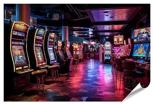 islandburner XXL Bild Poster Casino bei Nacht, beleuchtet Premium Bilder Fotodruck JEOY-PKL