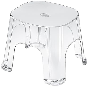 TemkIN Transparenter Hocker, Duschhocker, Acryl-Fußstütze, rutschfest, Wasserdicht, Transparenter Eck-Badezimmerhocker, for Den Einsatz in Jedem Innenbereich (Color : Clear, Size : 26 * 23 * 23.5cm)
