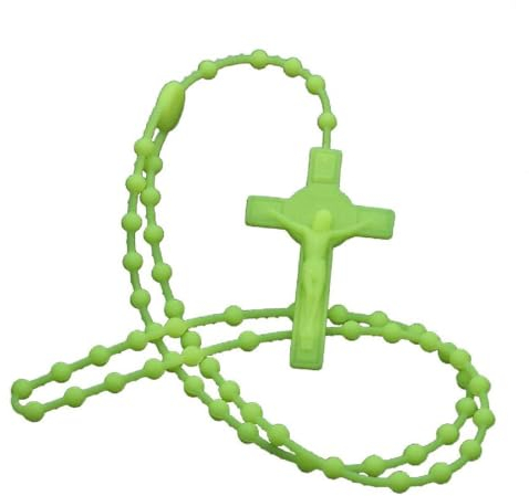 ASHLUYAK Rosenkranz Perlen Leuchtende Nachtleuchtende Halsketten Leuchtende Rosenkranz Halsketten Katholizismus Religiöser Schmuck Party Geschenk Für Gebet Kreuz Anhänger Halskette