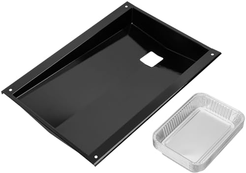 DELSbbq 62757 Fettschale mit 10 Aluminium-Tropfwannen für Weber Genesis 300 Serie, Auffangwanne Ersatz für Weber Genesis E310 E320 E330 S310 S320 S330 EP310 EP320 EP330 CEP320 CEP3300 Grills