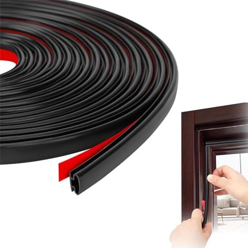 Exsbtay 6 Metri Guarnizione Finestra, Guarnizione per Porta Finestra Adesiva, D-forma Paraspifferi Finestre per 2,5-6 Millimetri Gap, Guarnizioni per Legno/Metallico Porta/Telai Delle Finestre