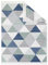 TAPISO Azteca Teppich Kurzflor Baumwolle Waschbar mit Fransen Creme Grau Blau Grün Dreiecke Beidseitig Anwendbar Wohnzimmer Schlafzimmer Küche ÖKOTEX 80 x 150 cm