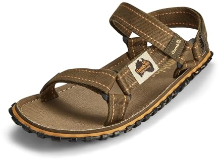 Gumbies Tracker Sandals | Unisex Contoured Adventure Sandals with Adjustable Recycled Straps & Recycled Rubber Outsole | Lightweight, Supportive Outdoor Footwear | Khaki | EU 43