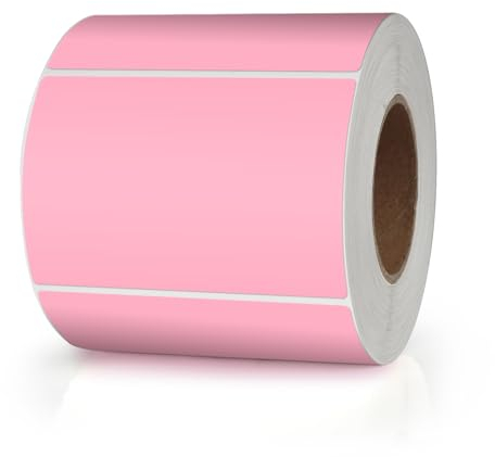 Meitaat Rosa Rechteckig Aufkleber 76 x 50MM Farbkodierung Selbstklebend Etiketten Umzug Rolle Ablösbar 500 Stück