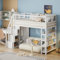 buiesjole Einfaches Kinderbett, Multifunktionales Schlafsofa Mit Hohem Geländer Und Kleiderschrank, Massivholzbett Mit Regal Und Stauraum (matratze Nicht Im Lieferumfang Enthalten)(Color:weiß)