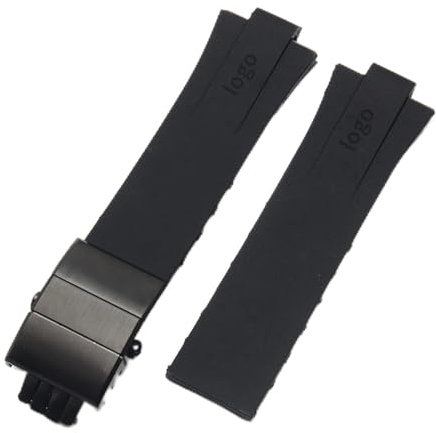 JUANZD Kompatibel mit ORIS AQUIS Taucharmband aus Silikonkautschuk, 24 x 11 mm, schwarzes konvexes Outdoor-Armband(14)