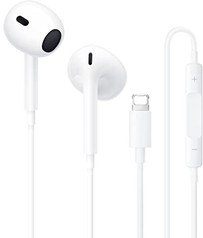 ALIANSHENG Auriculares para iPhone,Cascos Cable con Aislamiento de Ruido Soporte Control de Volumen de Llamadas,Compatible con iPhone 11/12/13/14/X/XS/XR/8/7 Plus,Soporta Todo el Sistema iOS