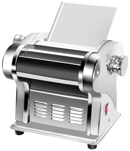 Electric Pasta Maker for Noodles - Commercial Stainless Steel Dough Cutter Roller - Fully Automatic with 0.3-4mm Adjustable Thickness
