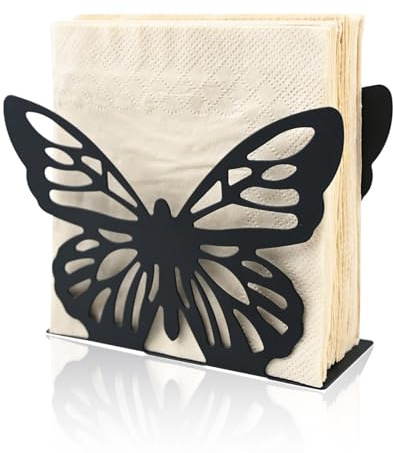 Serviettenständer, Papierserviettenhalter -Schwarzem, Schmetterlinge aufrechte Serviettenhalter, Für Küche, Café,Esszimmer, Schreibtisch