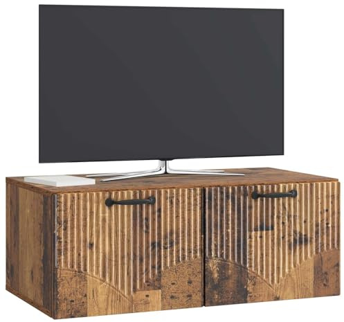 vidaXL Wandmontierter TV-Schrank Altholz 78,5 x 41 x 30 cm, Moderner Wohnbereich, Rechteckiger Wandschrank, Viel Stauraum, Schlichtes Design für die Haushaltsorganisation