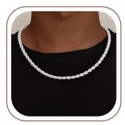 Fimhut 925 Sterling Silver Men’s Chain, Solid Silver Twisted Rope Chain Necklace, Jewellery Gift for Him, 4mm 5mm Width, 18–24 Inches