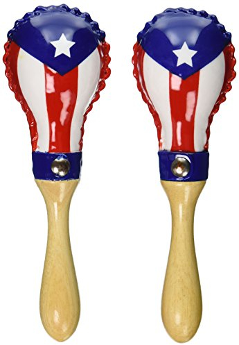 LP LP862105 - Maracas, con diseño de Bandera de Puerto Rico, 5 3/4