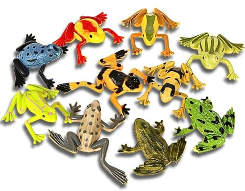 Unique Party 84785 - Jouets pour Pochette Cadeau - Grenouilles en Plastique - Paquet de 8