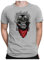 PAPAYANA - Ape of Duty - Herren Fun Print Baumwolle T-Shirt Bedruckt - Regular Fit - Soldat AFFE Zigarre - Grau Meliert - 3XL